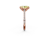 Rose gold Fancy Yellow Oval  Solitaire Diamond Engagement Ring with Pave Band and Six-Prong Setting_22