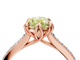 Rose gold Fancy Yellow Oval  Solitaire Diamond Engagement Ring with Pave Band and Six-Prong Setting_24