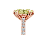 Rose gold Fancy Yellow Oval  Solitaire Diamond Engagement Ring with Pave Band and Six-Prong Setting_25