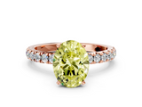 Rose gold Fancy Yellow Oval  Solitaire Diamond Pavé Band with Four-Prong Setting_28