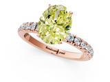 Rose gold Fancy Yellow Oval  Solitaire Diamond Pavé Band with Four-Prong Setting_29