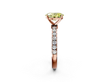 Rose gold Fancy Yellow Oval  Solitaire Diamond Pavé Band with Four-Prong Setting_30