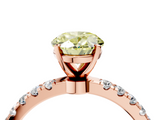 Rose gold Fancy Yellow Oval  Solitaire Diamond Pavé Band with Four-Prong Setting_32