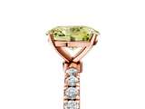 Rose gold Fancy Yellow Oval  Solitaire Diamond Pavé Band with Four-Prong Setting_33