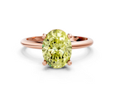 Rose gold Fancy Yellow Oval  Solitaire Diamond Ring with 4-Prong Setting on a Classic Band_3