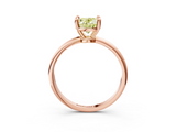 Rose gold Fancy Yellow Oval  Solitaire Diamond Ring with 4-Prong Setting on a Classic Band_6