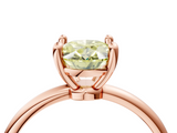 Rose gold Fancy Yellow Oval  Solitaire Diamond Ring with 4-Prong Setting on a Classic Band_7