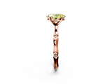 Rose gold Fancy Yellow Oval  Solitaire Diamond Ring with Bamboo Band and Four-Prong Setting_42