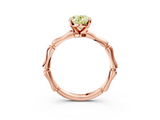 Rose gold Fancy Yellow Oval  Solitaire Diamond Ring with Bamboo Band and Four-Prong Setting_43