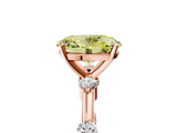 Rose gold Fancy Yellow Oval  Solitaire Diamond Ring with Bezel Set Side Stones and Prong Setting_8
