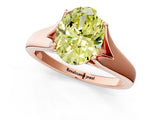 Rose gold Fancy Yellow Oval  Solitaire Diamond Ring with Cathedral Band and Four-Prong Setting_67
