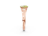 Rose gold Fancy Yellow Oval  Solitaire Diamond Ring with Cathedral Band and Four-Prong Setting_68
