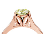 Rose gold Fancy Yellow Oval  Solitaire Diamond Ring with Cathedral Band and Four-Prong Setting_70