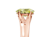 Rose gold Fancy Yellow Oval  Solitaire Diamond Ring with Cathedral Band and Four-Prong Setting_71