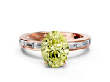 Rose gold Fancy Yellow Oval  Solitaire Diamond Ring with Channel-Set Baguette Band and Four-Prong Setting_84