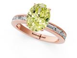 Rose gold Fancy Yellow Oval  Solitaire Diamond Ring with Channel-Set Baguette Band and Four-Prong Setting_85