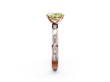Rose gold Fancy Yellow Oval  Solitaire Diamond Ring with Channel-Set Baguette Band and Four-Prong Setting_86