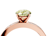 Rose gold Fancy Yellow Oval  Solitaire Diamond Ring with Channel-Set Baguette Band and Four-Prong Setting_88