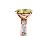 Rose gold Fancy Yellow Oval  Solitaire Diamond Ring with Channel-Set Baguette Band and Four-Prong Setting_89