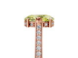 Rose gold Fancy Yellow Oval  Solitaire Diamond Ring with Channel Set Band and Bezel Prong Setting_84