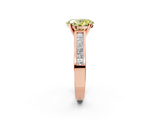 Rose gold Fancy Yellow Oval  Solitaire Diamond Ring with Channel-Set Band and Four-Prong Setting_5