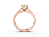 Rose gold Fancy Yellow Oval  Solitaire Diamond Ring with Channel-Set Band and Four-Prong Setting_6
