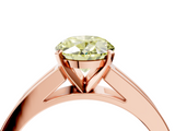 Rose gold Fancy Yellow Oval  Solitaire Diamond Ring with Channel-Set Band and Four-Prong Setting_7