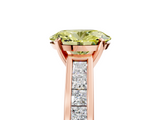 Rose gold Fancy Yellow Oval  Solitaire Diamond Ring with Channel-Set Band and Four-Prong Setting_8