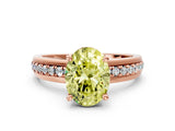 Rose gold Fancy Yellow Oval  Solitaire Diamond Ring with Channel Set Band and Six-Prong Setting_53