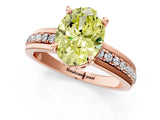 Rose gold Fancy Yellow Oval  Solitaire Diamond Ring with Channel Set Band and Six-Prong Setting_54