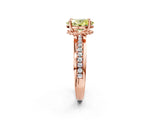 Rose gold Fancy Yellow Oval  Solitaire Diamond Ring with Channel Set Band and Six-Prong Setting_55