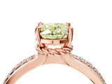 Rose gold Fancy Yellow Oval  Solitaire Diamond Ring with Channel Set Band and Six-Prong Setting_57