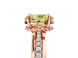 Rose gold Fancy Yellow Oval  Solitaire Diamond Ring with Channel Set Band and Six-Prong Setting_58