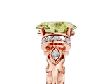 Rose gold Fancy Yellow Oval  Solitaire Diamond Ring with Filigree Band and Four-Prong Setting_47