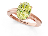 Rose gold Fancy Yellow Oval  Solitaire Diamond Ring with Four-Prong Setting and Classic Band_4