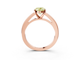 Rose gold Fancy Yellow Oval  Solitaire Diamond Ring with Four-Prong Setting and Classic Band_6