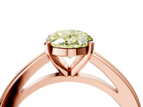 Rose gold Fancy Yellow Oval  Solitaire Diamond Ring with Four-Prong Setting and Classic Band_7