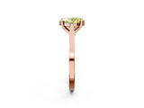 Rose gold Fancy Yellow Oval  Solitaire Diamond Ring with Four-Prong Setting and Tapered Band 3