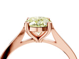 Rose gold Fancy Yellow Oval  Solitaire Diamond Ring with Four-Prong Setting and Tapered Band 5
