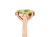 Rose gold Fancy Yellow Oval  Solitaire Diamond Ring with Four-Prong Setting and Tapered Band