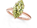 Rose gold Fancy Yellow Oval  Solitaire Diamond Ring with Four-Prong Setting on a Plain Band_21