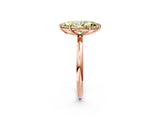 Rose gold Fancy Yellow Oval  Solitaire Diamond Ring with Four-Prong Setting on a Plain Band_22