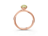Rose gold Fancy Yellow Oval  Solitaire Diamond Ring with Four-Prong Setting on a Plain Band_23