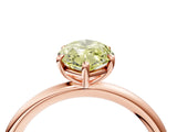 Rose gold Fancy Yellow Oval  Solitaire Diamond Ring with Four-Prong Setting on a Plain Band_24