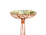 Rose gold Fancy Yellow Oval  Solitaire Diamond Ring with Four-Prong Setting on a Plain Band_25