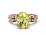 Rose gold Fancy Yellow Oval  Solitaire Diamond Ring with Milgrain Pavé Band and Four-Prong Setting_36