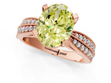 Rose gold Fancy Yellow Oval  Solitaire Diamond Ring with Milgrain Pavé Band and Four-Prong Setting_37