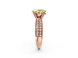 Rose gold Fancy Yellow Oval  Solitaire Diamond Ring with Milgrain Pavé Band and Four-Prong Setting_38