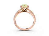 Rose gold Fancy Yellow Oval  Solitaire Diamond Ring with Milgrain Pavé Band and Four-Prong Setting_39