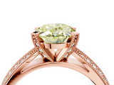 Rose gold Fancy Yellow Oval  Solitaire Diamond Ring with Milgrain Pavé Band and Four-Prong Setting_40